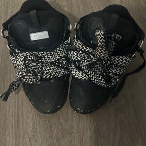 Lanvin Black and White High-Top Sneakers